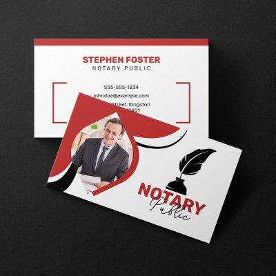 Modern Red & white Notary Public & Loan Signing