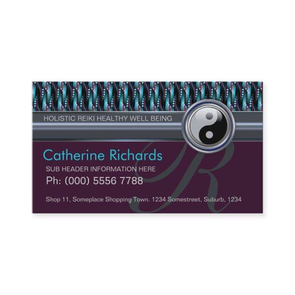 Modern Reiki YinYang Teal+Plum Sparkle Pattern