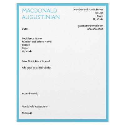 Modern RESUME COVER LETTER Customizable CYAN Letterhead
