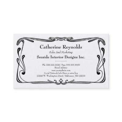Modern Retro Art Deco Scroll Border Simple Black