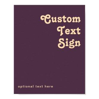 Modern Retro | Dark Purple Cards and Gifts Custom Poster