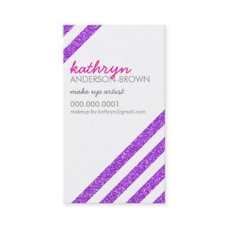 MODERN RETRO diagonal striped glitter purple