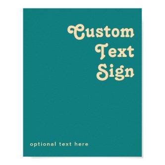 Modern Retro | Teal Cards and Gifts Custom Poster
