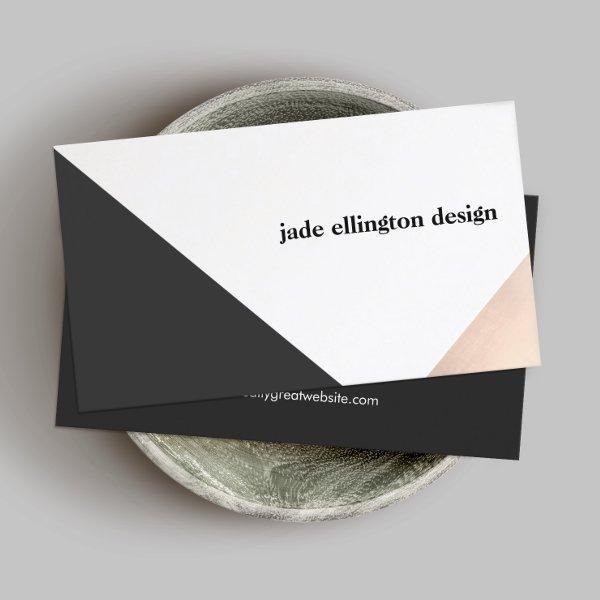 Modern Rose Gold and Black Abstract Geometric