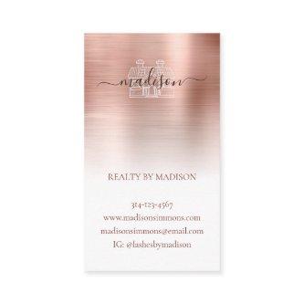 Modern Rose Gold Brushed Metal Custom Logo Brand B