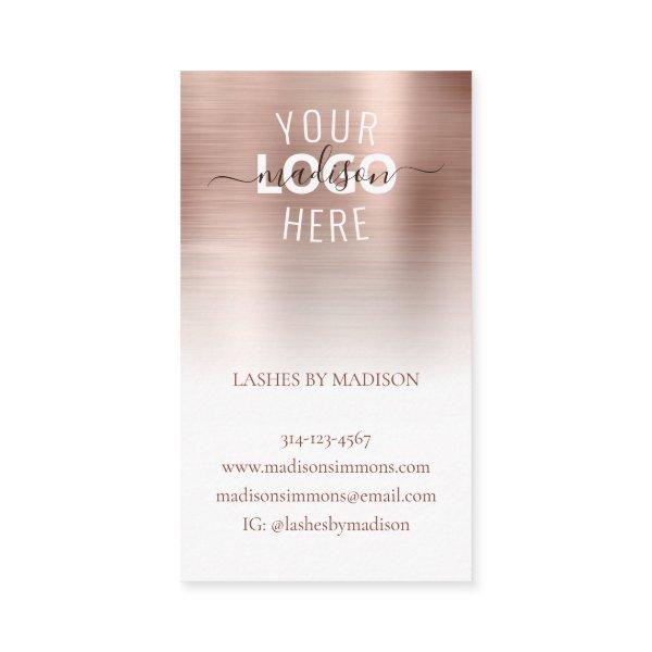 Modern Rose Gold Brushed Metal Custom Logo Brand