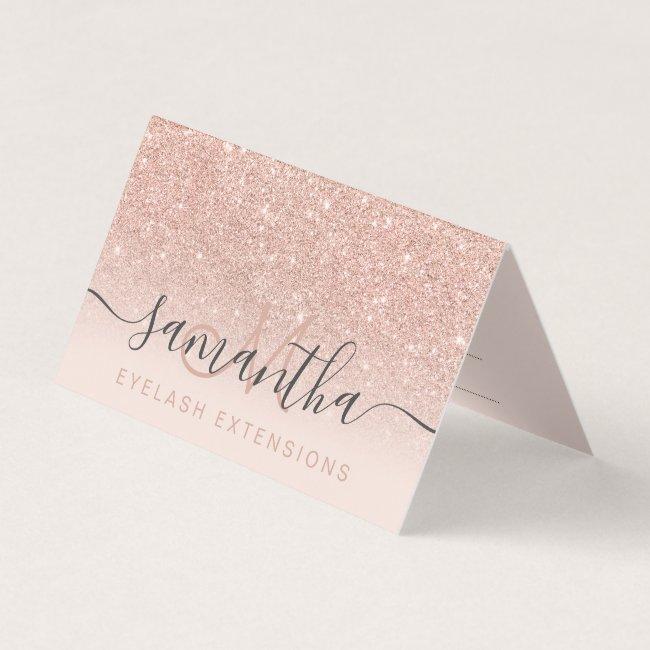 Modern rose gold glitter ombre blush appointment
