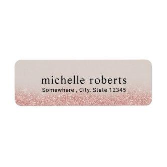 Modern Rose Gold Glitter Professional Label