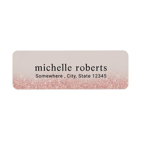 Modern Rose Gold Glitter Professional Label