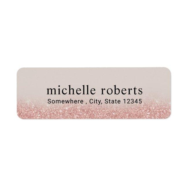 Modern Rose Gold Glitter Professional Label