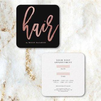 Modern Rose Gold Hair Stylist Script Appointment Square