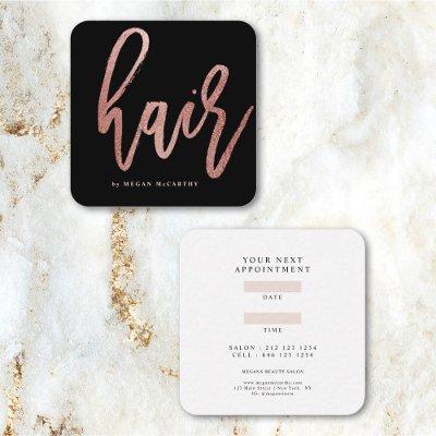 Modern Rose Gold Hair Stylist Script Appointment Square
