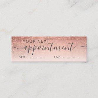 Modern rose gold ombre foil blush appointment mini