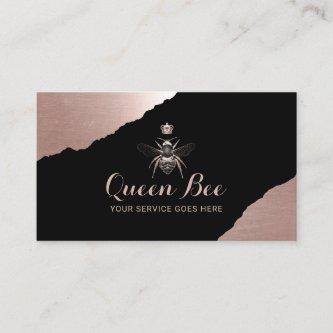 Modern Rose Gold Queen Bee Beauty Salon & Spa