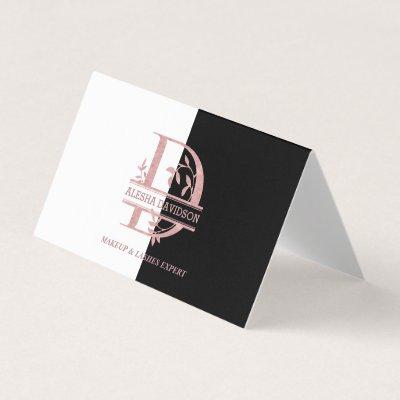 Modern Rose Gold Split Custom Monogram A, B, C, D