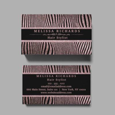Modern Rose Gold Zebra Stripes Pattern