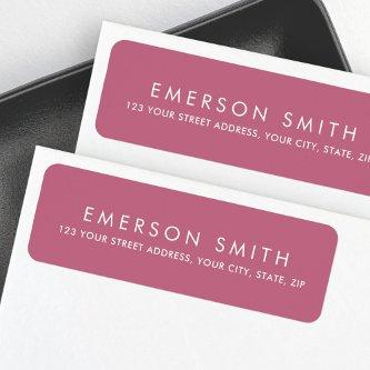 Modern rose mauve minimal elegant return address label