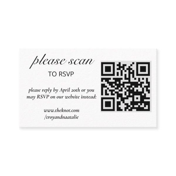 Modern RSVP with QR Code Enclosure Card