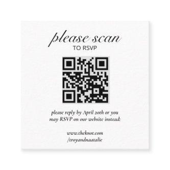 Modern RSVP with QR Code Enclosure Card