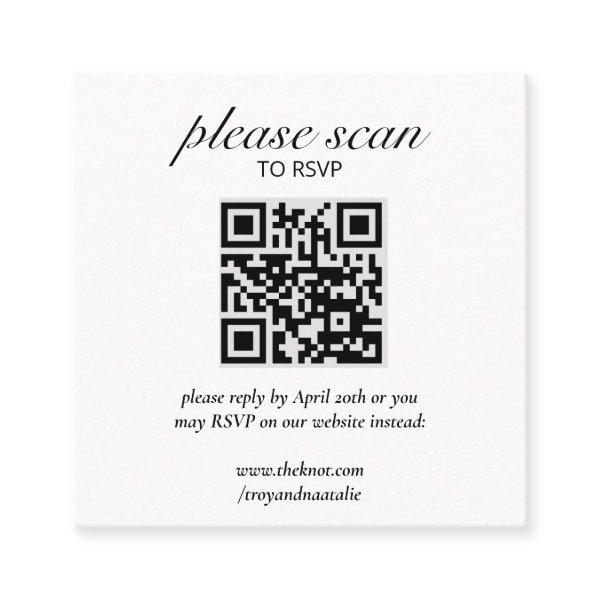 Modern RSVP with QR Code Enclosure Card