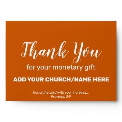 Modern Rust Church Offering Charity Donations Cash Envelope