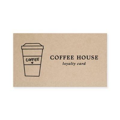 Modern Rustic Brown Simple Cute Coffee Loyalty Card