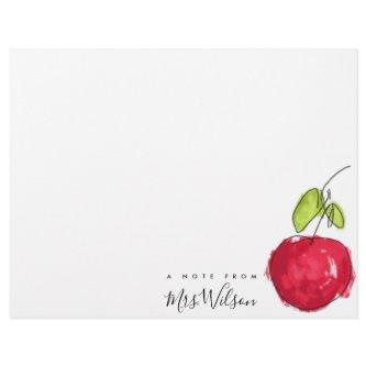 MODERN SCHOOL TEACHER OIL PAINT HAND DRAWN APPLE LETTERHEAD