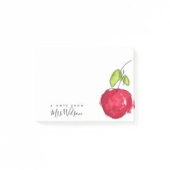MODERN SCHOOL TEACHER OIL PAINT HAND DRAWN APPLE POST-IT NOTES
