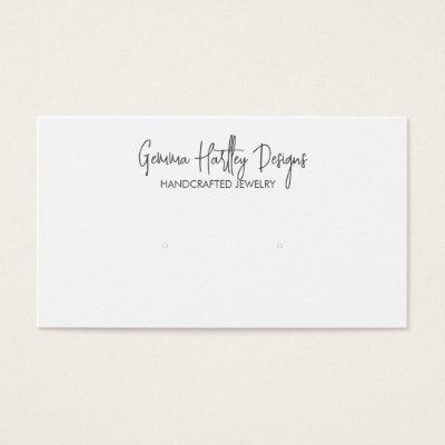 Modern Script Black White Jewlery Display Card