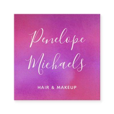 Modern Script Colorful Watercolor Square