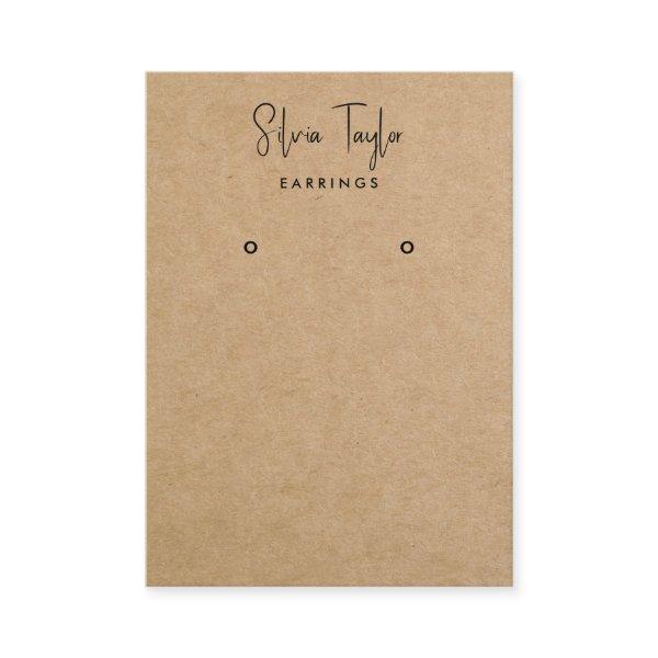 Modern Script Craft Paper Earring Display QR Code