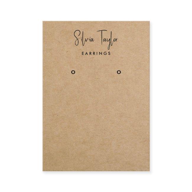 Modern Script Craft Paper Earring Display QR Code