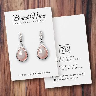 Modern script custom color earring display card