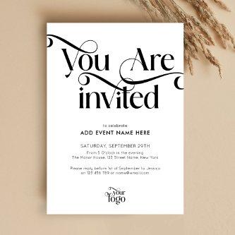 Modern Script Elegant & Chic Business Event Gala Invitation