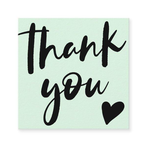Modern script font black mint order thank you square