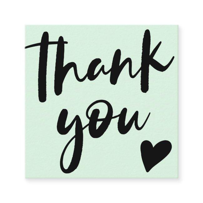 Modern script font black mint order thank you square