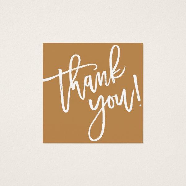 Modern script hand made thank you gold yellow