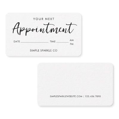 Modern Script Minimal Appointment Reminder Card