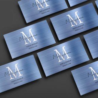 Modern Script Monogram Blue