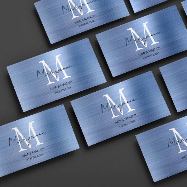 Modern Script Monogram Blue