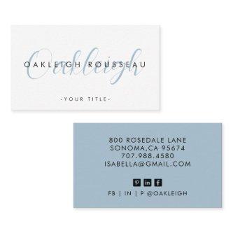 Modern Script Monogram Dusty Blue