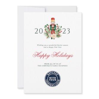 Modern Script Nutcracker Happy Holidays Business Holiday Card