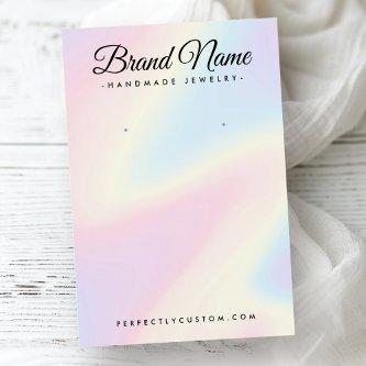 Modern script pastel rainbow earring display card