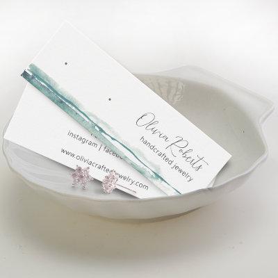 Modern Script Watercolor Stud Earring Display Card