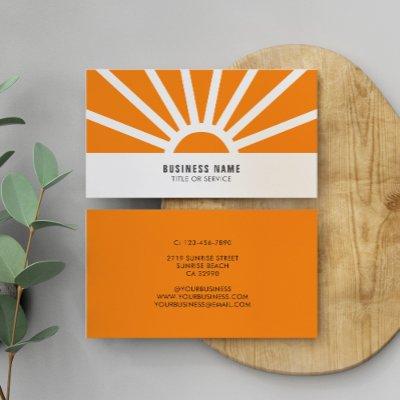 Modern Shining Sun Sunset Sunrays Orange Business