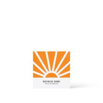 Modern Shining Sun Sunset Sunrays Orange White Square