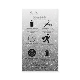 Modern Silver Glitter Candle Care