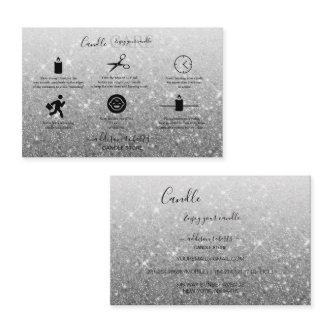 Modern Silver Glitter Candle Care