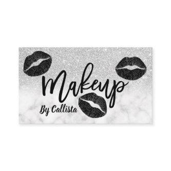 Modern Silver Glitter Marble Lips Makeup Artist