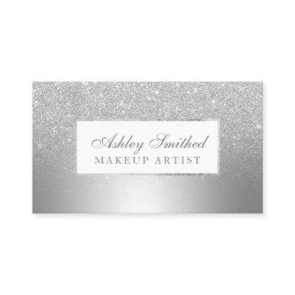 Modern silver glitter ombre metallic foil makeup